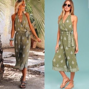 Faithfull the Brand Lima Sage Green Jumpsuit
